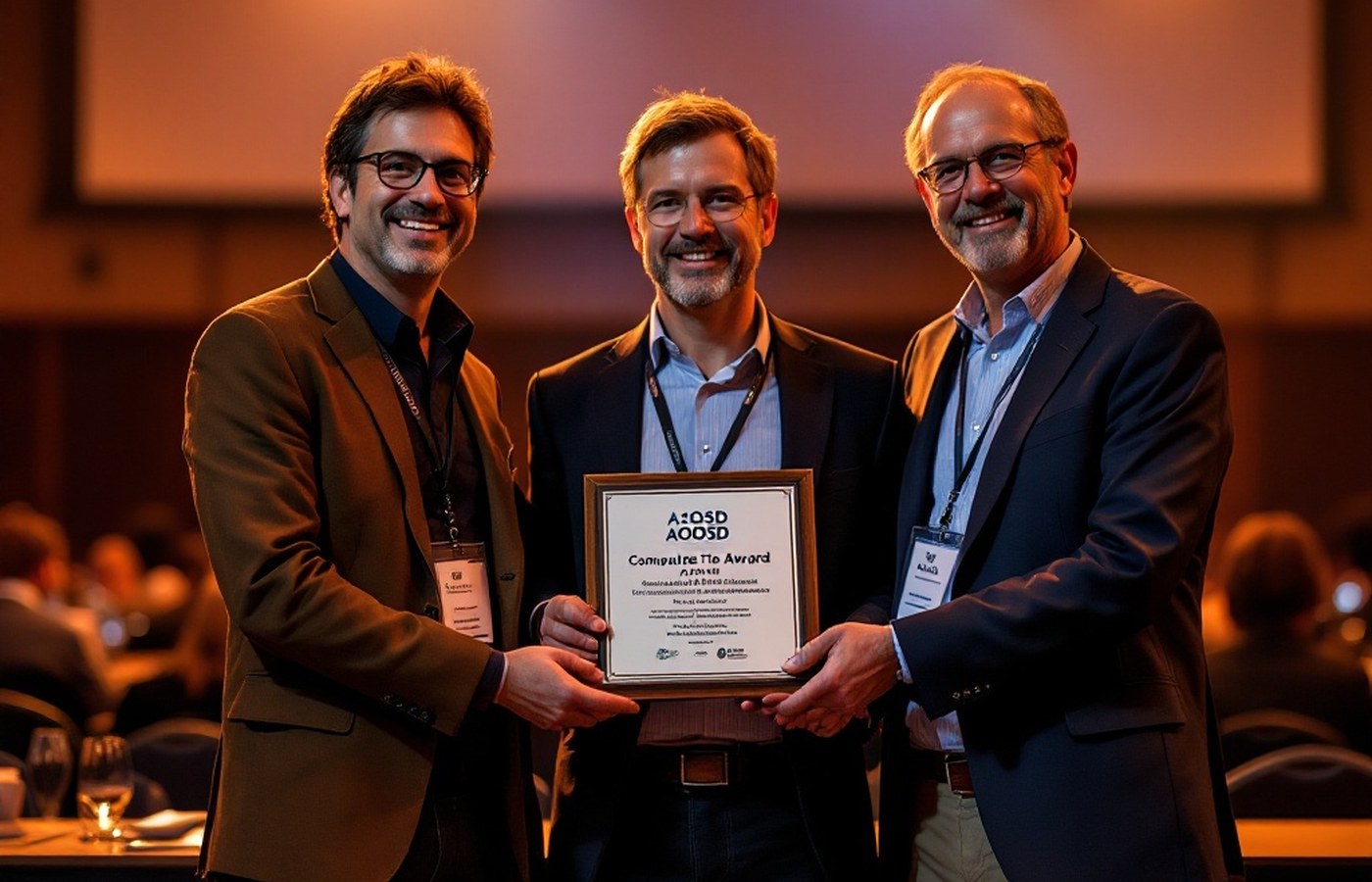 Thomas Gross, Andrei Popovici and Gustavo Alonso receiving the award